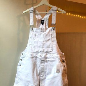 Gap White Denim Overall Shorts
